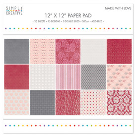 Набор бумаги Made With Love, размер 30*30 см, 20 листов от Simply Creative