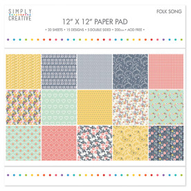 Набор бумаги Folk Song, размер 30*30 см, 20 листов от Simply Creative