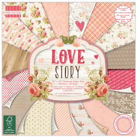 Набор бумаги Love Story, размер 30*30 см, 16 листов First Edition