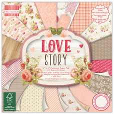 Набор бумаги Love Story, размер 15*15 см, 16 листов First Edition