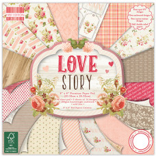 Набор бумаги Love Story, размер 20*20 см, 16 листов, First Edition