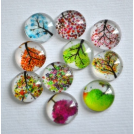 Набор стеклянных кабошонов Love Tree 2, 10 шт, размер 10 мм
