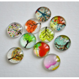 Набор стеклянных кабошонов Цветущий Сад, 10 шт, размер 10 мм