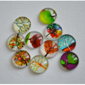 Набор стеклянных кабошонов Цветущий Сад 2, 10 шт, размер 10 мм