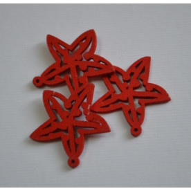 Дерев'яне прикраса Морська зірочка, колір червоний, розмір 2 см, 1 шт