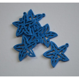 Деревянное украшение Морская звездочка, цвет синий, размер 2 см, 1 шт