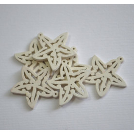 Деревянное украшение Морская звездочка, цвет молочный, размер 2 см, 1 шт