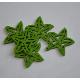 Дерев'яна прикраса Морська зірочка, колір зелений, розмір 2 см, 1 шт