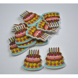 Дерев'яна гудзик Торт коричневий, розмір 3 см, 1 шт