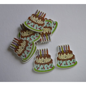 Дерев'яна гудзик Торт кремовий, розмір 3 см, 1 шт