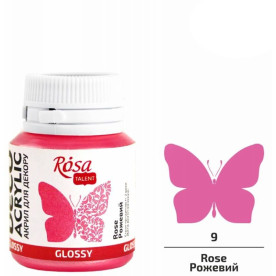 Акрил для декору, Рожевий, глянцевий, 20 мл, ROSA TALENT