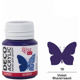 Акрил для декора, Фиолетовый, глянцевый, 20 мл, ROSA TALENT