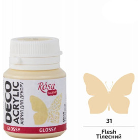 Акрил для декору, Тілесний, глянцевий, 20 мл, Rosa Talent