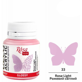 Акрил для декора, Розовый светлый, глянцевый, 20 мл, ROSA TALENT