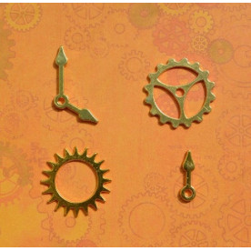 Металеві підвіски "Шестерні і стрілки", набір 4 шт від Hobby & amp; You