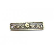Металлическая подвеска Hand made, размер 25*6 мм, 1 шт от Hobby&You