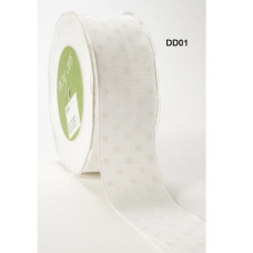 Репсова стрічка DOTS - WHITE / WHITE від May Arts, 4 см, 90 см