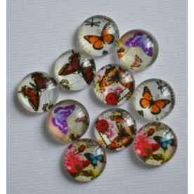 Набір скляних кабошонов Метелики 1, розмір 12 мм, 10 шт