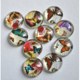 Набір скляних кабошонов Метелики 4, розмір 12 мм, 10 шт