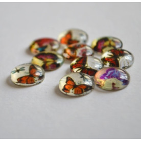 Набір скляних кабошонов Butterfly, розмір 12 мм, 10 шт