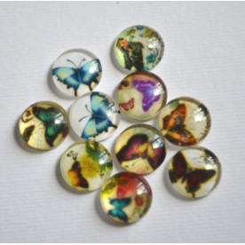 Набір скляних кабошонов Butterfly 4, розмір 12 мм, 10 шт