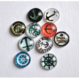 Набор стеклянных кабошонов Yachting Club, 12 мм, 10 шт