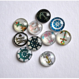 Набор стеклянных кабошонов Smooth Sailing, 12 мм, 10 шт