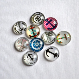 Набор стеклянных кабошонов Competition Sea, 12 мм, 10 шт