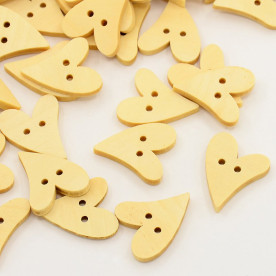 Деревянная пуговица - сердечко, 23 мм, 1 шт.