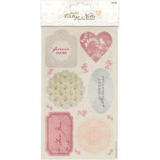 Набір тканинних наклейок Vintage Notes, 6 шт від Papermania 
