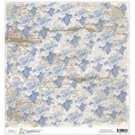 Бумага для скрапбукинга Vintage Blue Ink Roses 30*30 см от Magnolia
