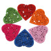 Набір дерев'яних різьблених сердечок різних кольорів, 40х40 мм, 5 шт. 