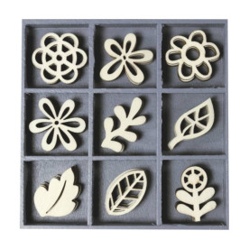 Набір міні-заготовок, Флора, розмір однієї фігурки 3х3 см, 9 шт, Knorr Prandell