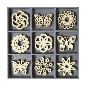 Набір міні-заготовок, Квіти та метелики, 10,5*10,5см, 9 шт, Knorr Prandell