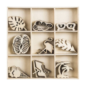 Набір міні-заготовок, Пляж, розмір однієї фігурки 3х3 см, 9 шт, Knorr Prandell