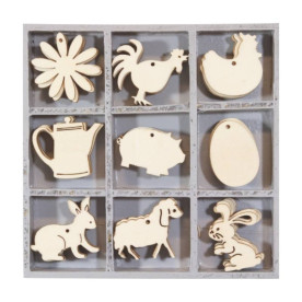 Набір міні-заготовок, Ферма, розмір однієї фігурки 3х3 см, 9 шт, Knorr Prandell
