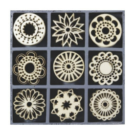 Набір міні-заготовок, Фантастичні квіти, розмір однієї фігурки 3х3 см, 9 шт, Knorr Prandell