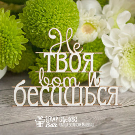 Чипборд "Не твоя вот и бесишься", 67*47 мм от Scrapbox