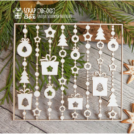 Чипбор новогодний "Фоновые гирлянды", 109*97 мм от Scrapbox