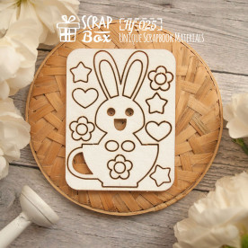 Чипборд "зайчик в чашке", 55*42 мм от Scrapbox