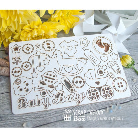 Чипборд Детский набор для малыша, 148*97 мм от Scrapbox