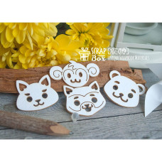 Чіпборд Мордочки зверяток великі, 35 * 31 мм від Scrapbox