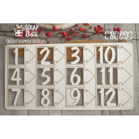 Чипборд набор цифр, Hi-123, Scrapbox