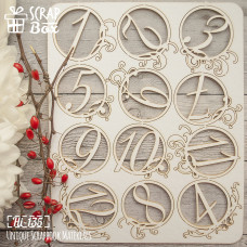 Чіпборд набір цифр №3, 147х185мм, Scrapbox