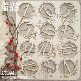 Чіпборд набір цифр №3, 147х185мм, Scrapbox