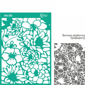 Трафарет багаторазовий самоклеючий, №06, Фоновий, А4 21х29,7см, Rosa Talent