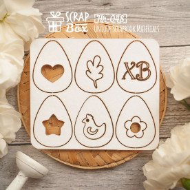 Чипборд набор "Шесть пасхальных яиц", 21*27 мм от Scrapbox