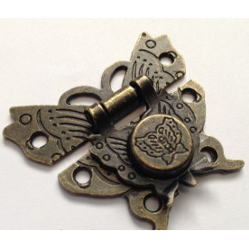 Замочок декоративний метелик, бронза, 52х45мм