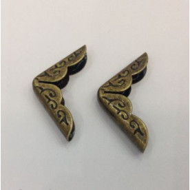 Куточок для папок, колір стара латунь, 4 шт 20х3мм