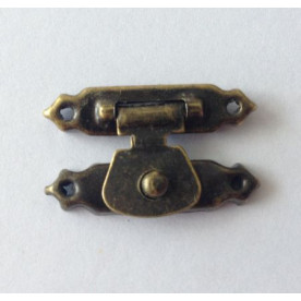 Замок декоративный накладной античная бронза, 27*16 мм